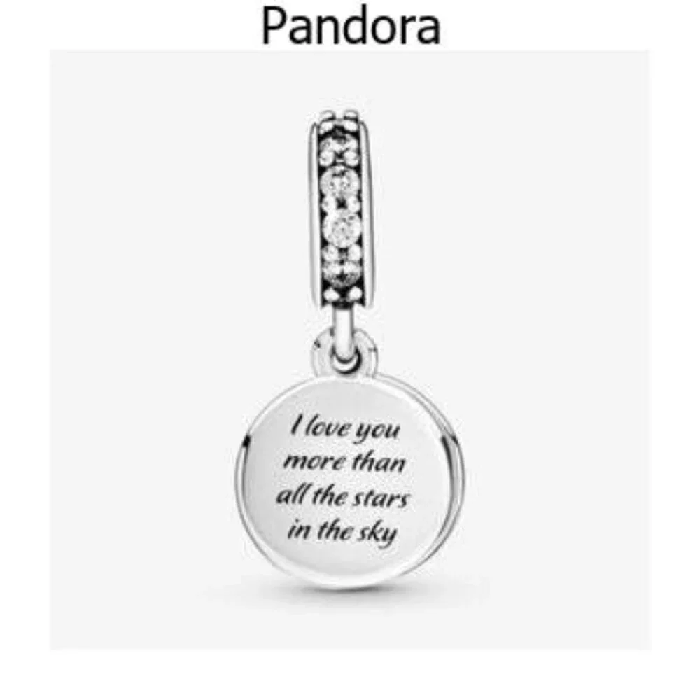 Pandora dark blue night sky star and moon charm